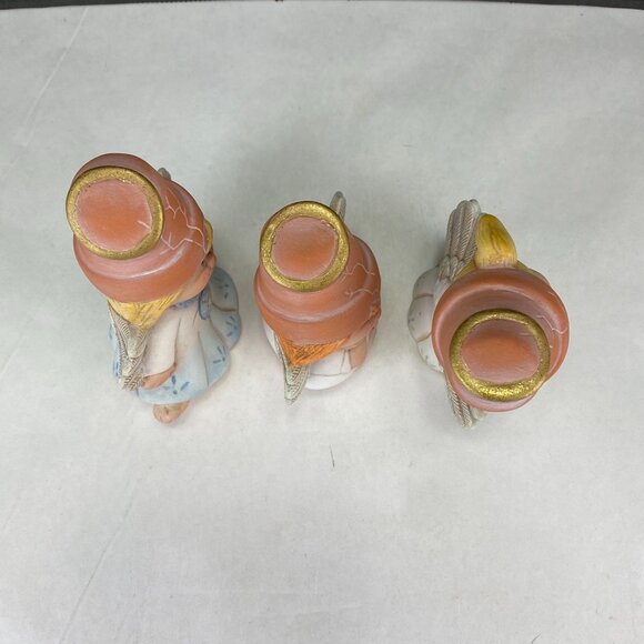 Cracked Flower Pot Garden Fairy Angel Figurines Set of 3 - Picture 5 of 8